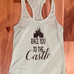 Disney Castle racerback L tank top.